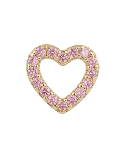 Dije Corazón Rosa con Cristales