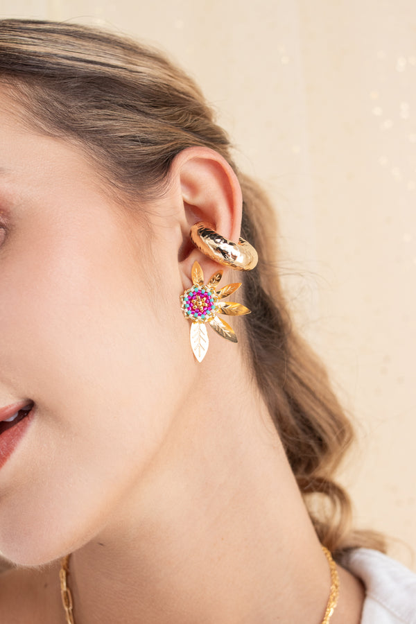 Aretes Bronce Fucsia Colors