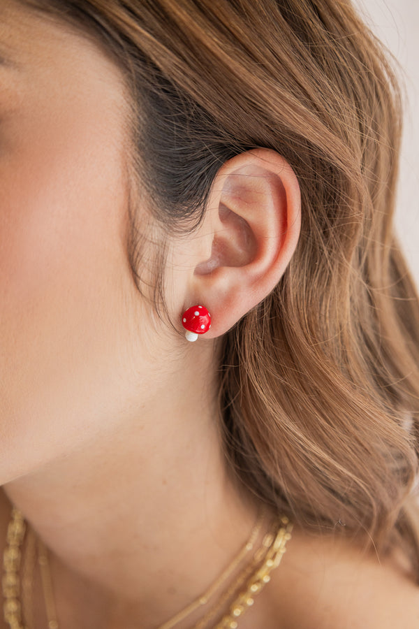 Aretes Honguito Rojo