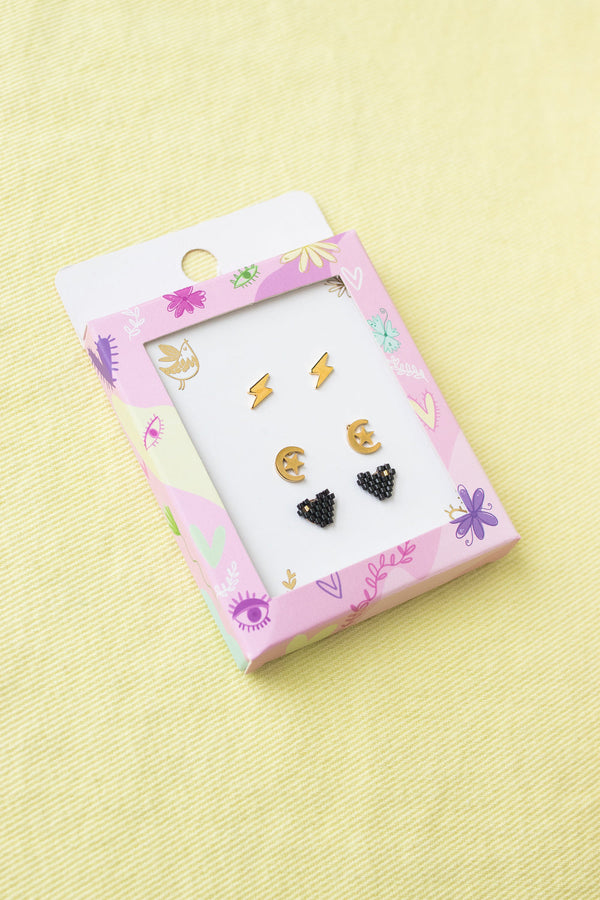 Trio Tejido Corazón Black 47