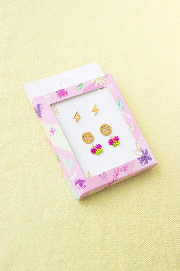 Trio Tejido Mariposa Fucsia 46