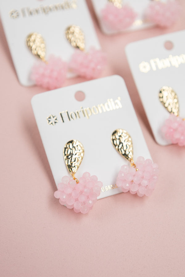 Aretes Corazon Rosa