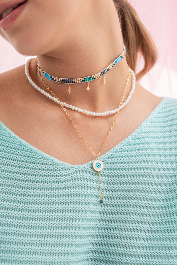 Choker Ojito Perlas
