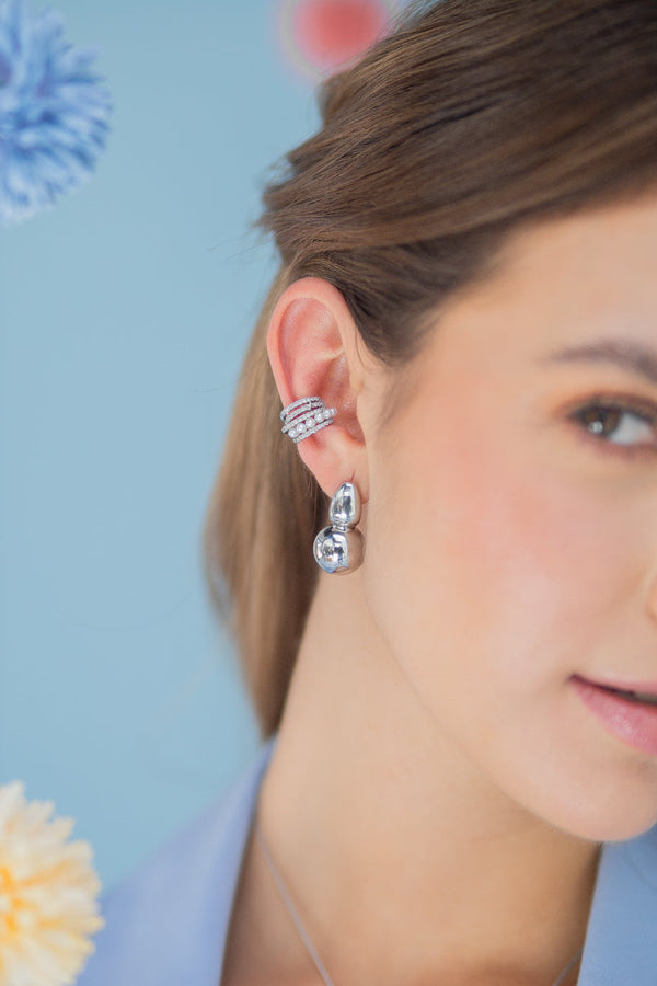 Earcuff Plateado Charms