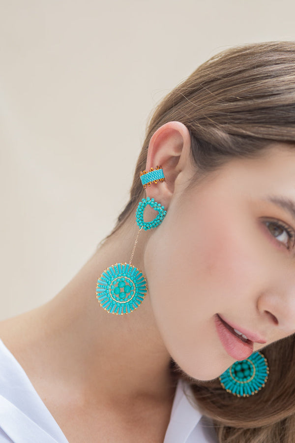 Earcuff Turquesa Cobre