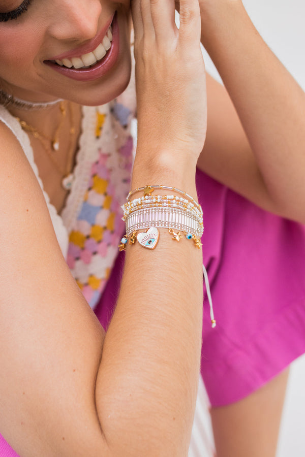 Pulsera Blanca Gris 321